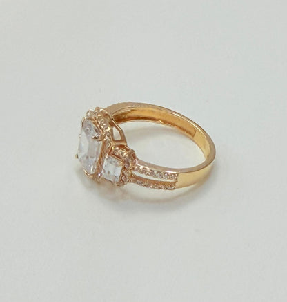938- NEW 14K Big Cz Square Wedding Ring W.G
