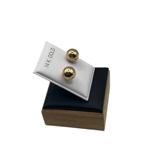 229- Yellow Gold Earring Studs 8mm