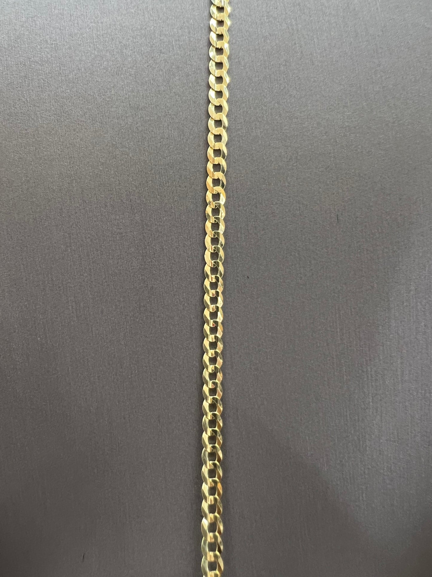 1628- NEW 14K Solid Cuban Curb Chain 22" 3.7mm W.G