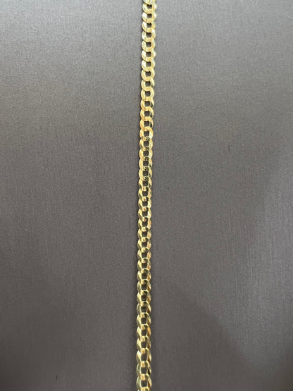 1628- NEW 14K Solid Cuban Curb Chain 22" 3.7mm W.G