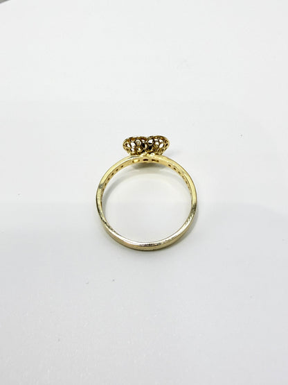1600- NEW 14K Gold Heart Black Cz W.G