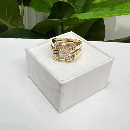 1356- NEW 14K Ice Out Cz Men's Fashion Ring W.G