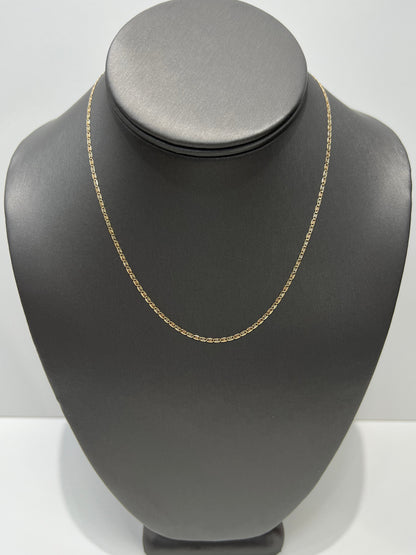 1395- NEW 14K Solid Valentino Tri Tone Chain 16" (1.8mm) W.G