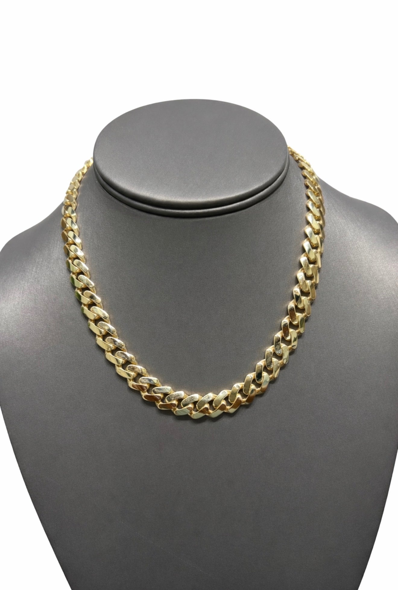 1238- NEW 14K Hollow Cuban Monaci Chain 16” (9mm) W.G