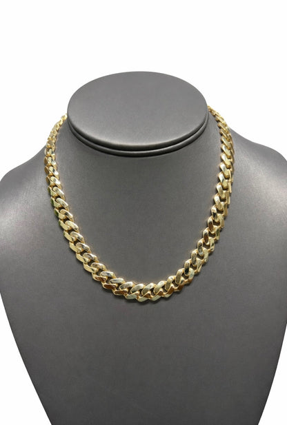 1238- NEW 14K Hollow Cuban Monaci Chain 16” (9mm) W.G