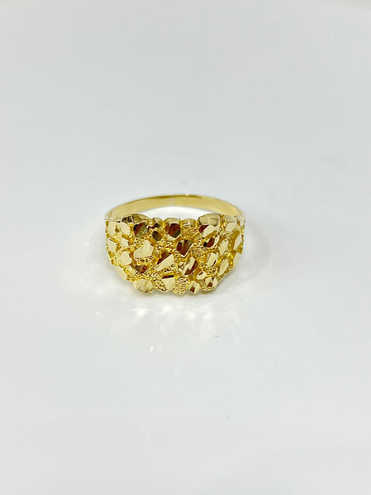 1331- NEW 10K Square Nugget Ring W.G