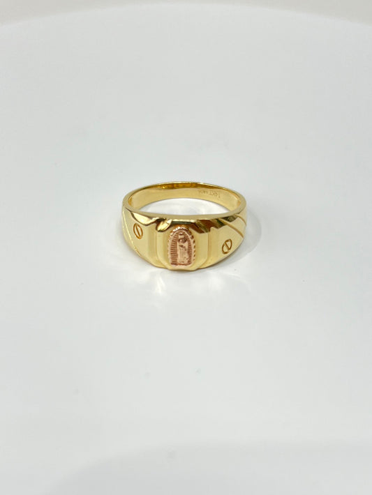502- NEW 14k Our Lady of Guadalupe Gold Ring W.G
