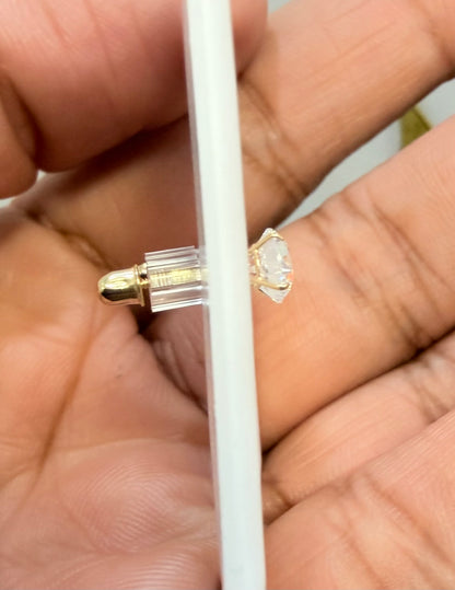 1692- NEW 14K Cubic Zirconia Stud Earrings (5mm) W.G