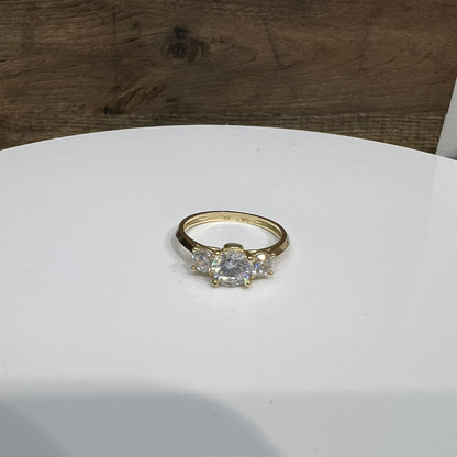 1277- NEW 10K Solitaire Three Cz Women's Ring W.G