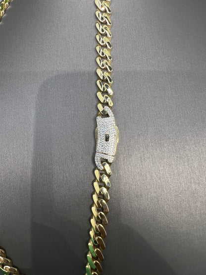 1606- NEW 14K Hollow Cuban Monaci Chain 18" (8mm)W.G