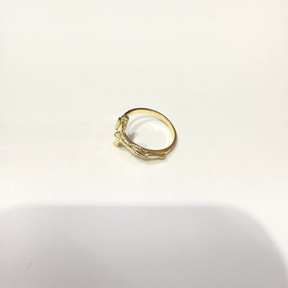 1519- NEW 10K Crucifix Fashion Ring W.G