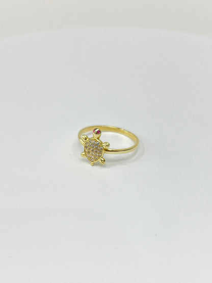 877- NEW 14K Yellow Gold Turtle Ring (W.G)