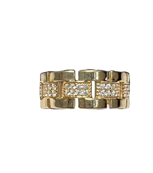 009- 14K Yellow Gold, Link Men Ring Size 9 1/2