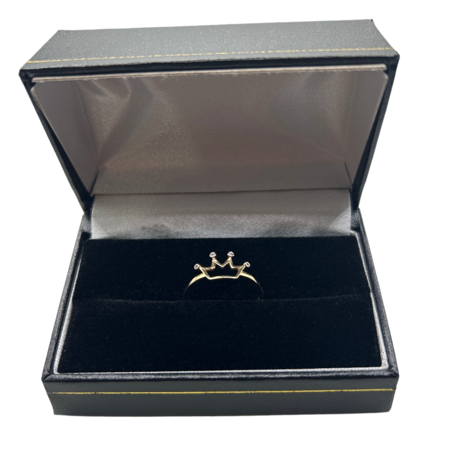 866- NEW 14K Gold Crown Ring (W.G)