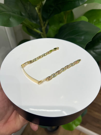 1333- NEW 14K Valentino ID Bracelet Tri Tone W.G