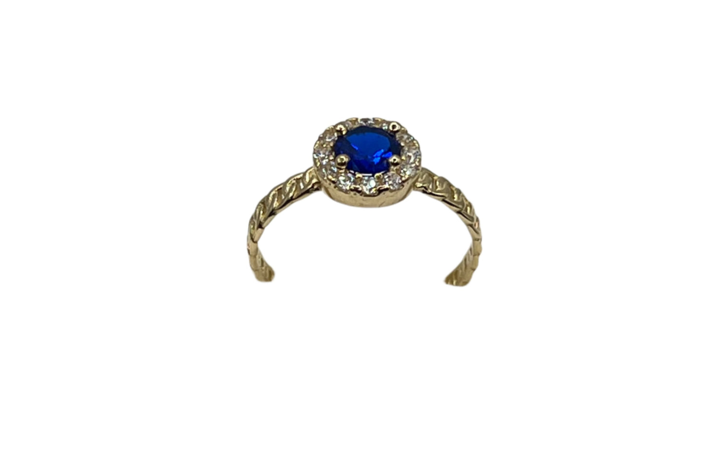 651- Blue Cz Circle Stone Ring