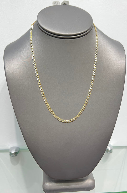 00167- NEW 14K Solid Cuban Curb Chain (3.19mm) W.G