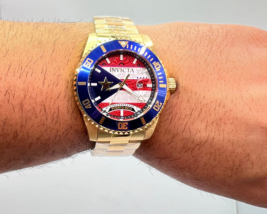 R55- Invicta Puerto Rico Men's Watch Color Gold -44mm