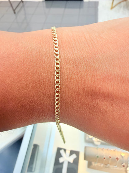 1722- NEW 10K Hollow Cuban Curb Bracelet 7” (2.5mm) W.G