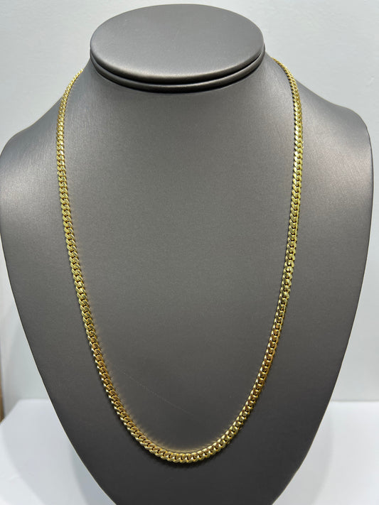 1264- NEW 14K Solid Miami Cuban Chain 22” (4mm) W.G