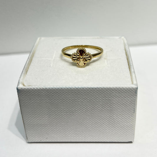 1190-NEW 14K Gold Trebol Women’s Ring (8mm) W.G