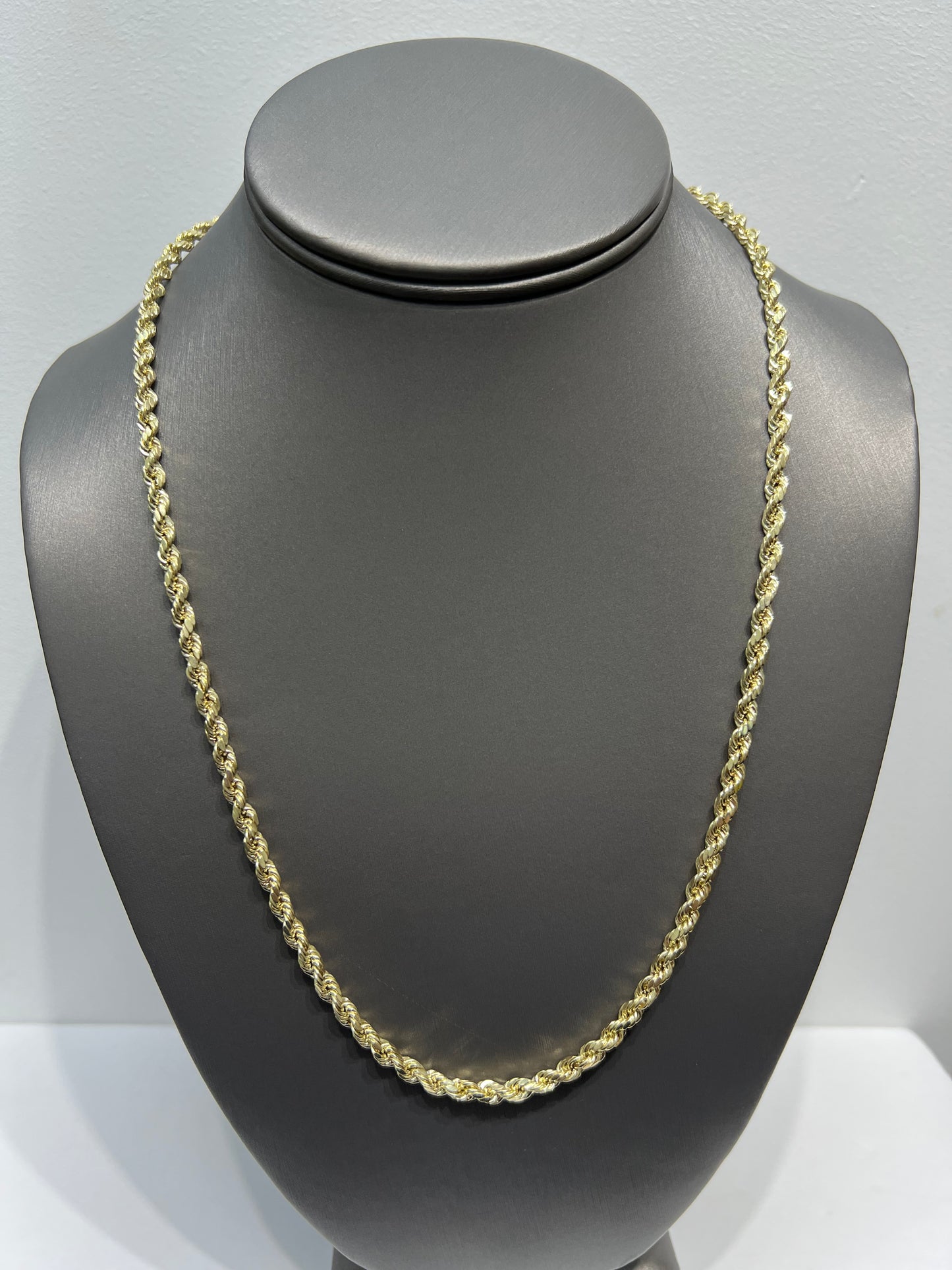 1328- NEW 10K Hollow Rope Chain (4.2MM) W.G