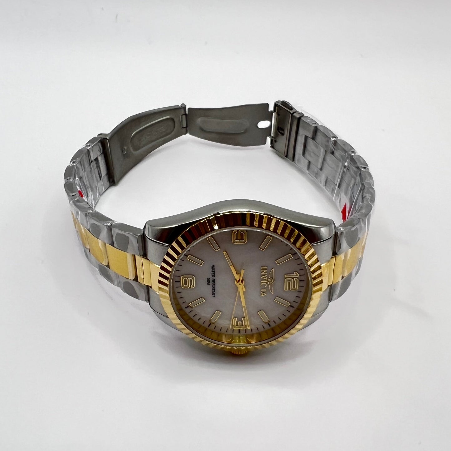 R49- Invicta Specialty Unisex Mother of Pearl Dial Color Gold & Silver