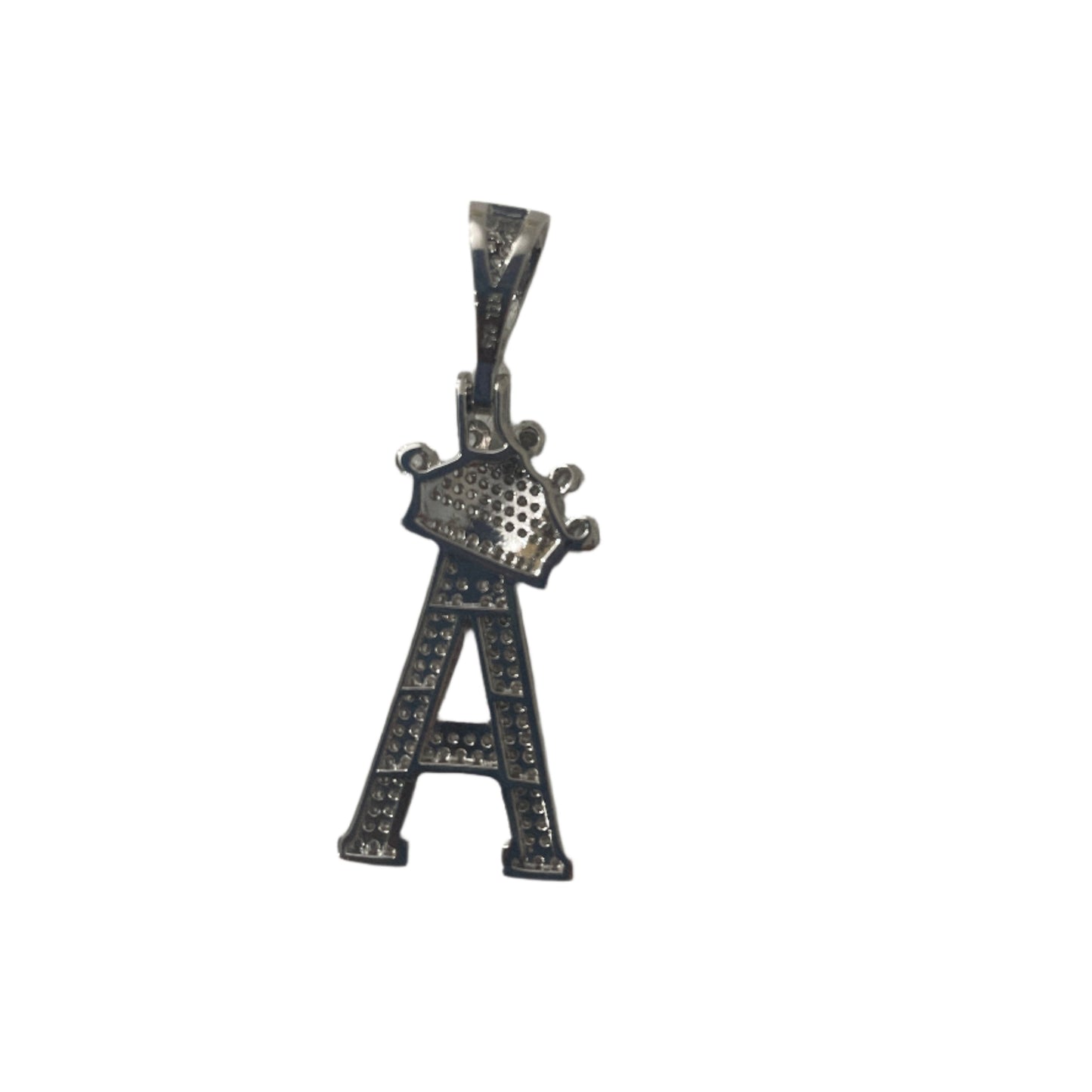 S724- .925 Letter “A” Bright Pendant