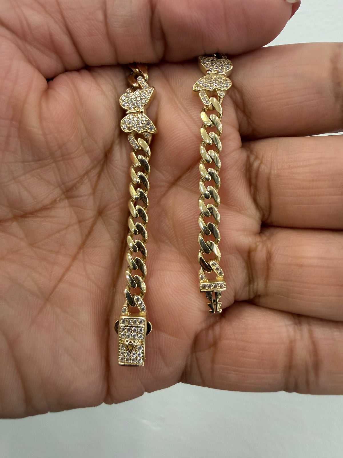 1800- NEW 14K Butterfly Miami Cuban Bracelet 7” (5mm)