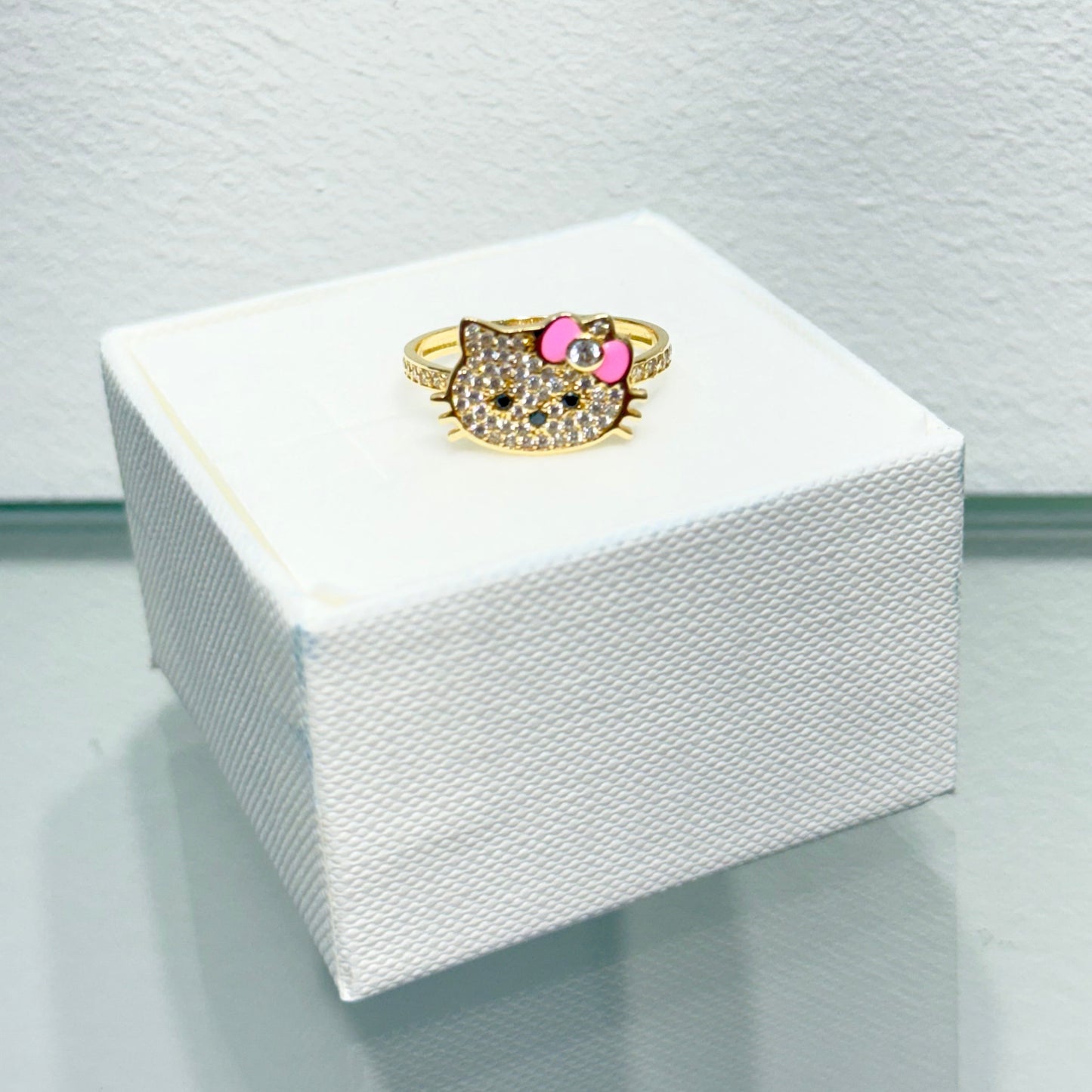 1172- NEW 14K Full Cz Hello Kitty Face W.G