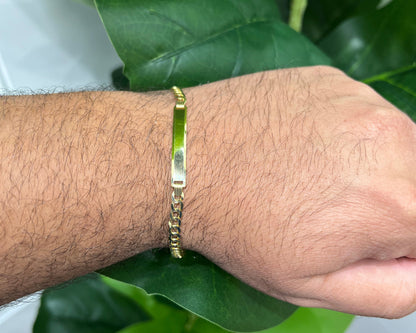 1229- NEW 14K Cuban Curb ID Bracelet (5.7mm) W.G