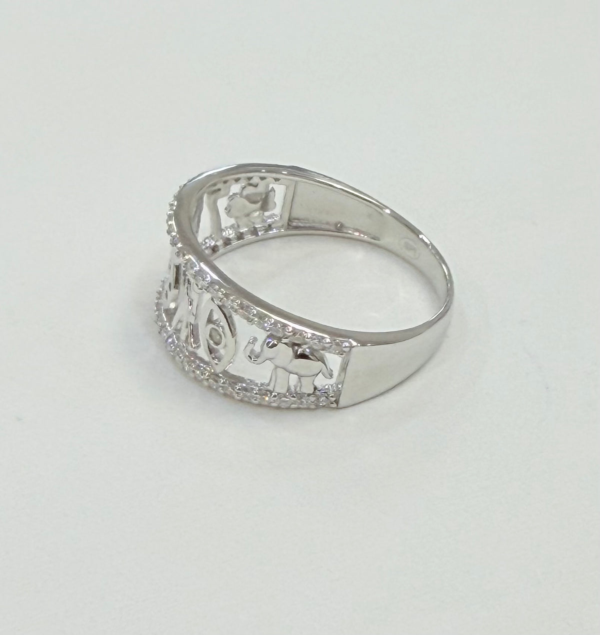 S1143- .925 Sterling Silver Moissanite Lucky Women’s Ring W.G