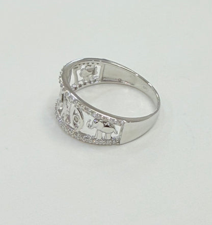 S1143- .925 Sterling Silver Moissanite Lucky Women’s Ring W.G