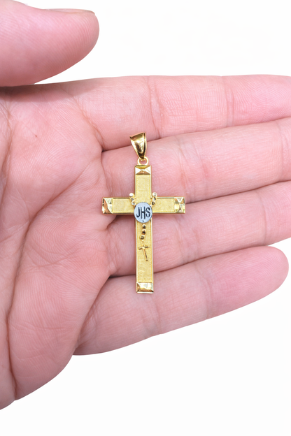 1567- NEW 10K Rosary Crucifix Pendant W.G