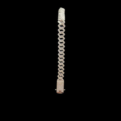 S0011- .925 Sterling Silver Miami Cuban Link Bracelet 8"