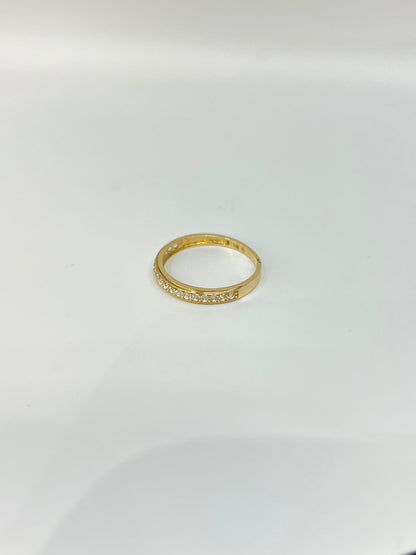 1130- NEW 14K Yellow Gold Wedding Band w/ Cubic Zirconia W.G