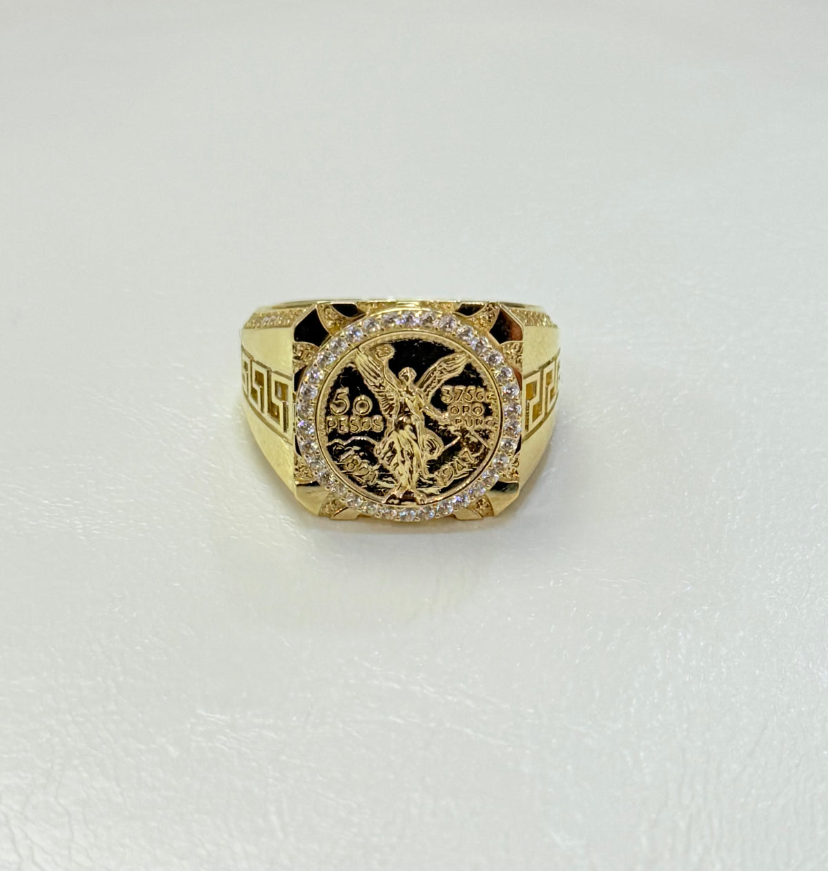 1824- NEW 10K 50 Pesos Centenario Gold Ring W.G