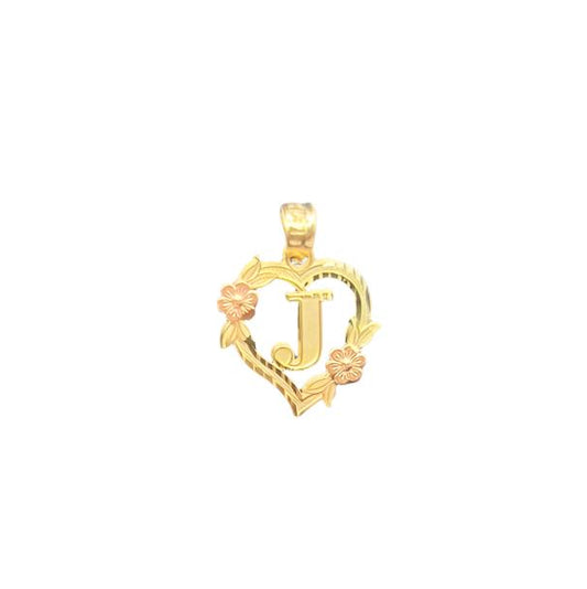 00179- NEW 14K Letter “J” Heart Shape Pendant (W.G)