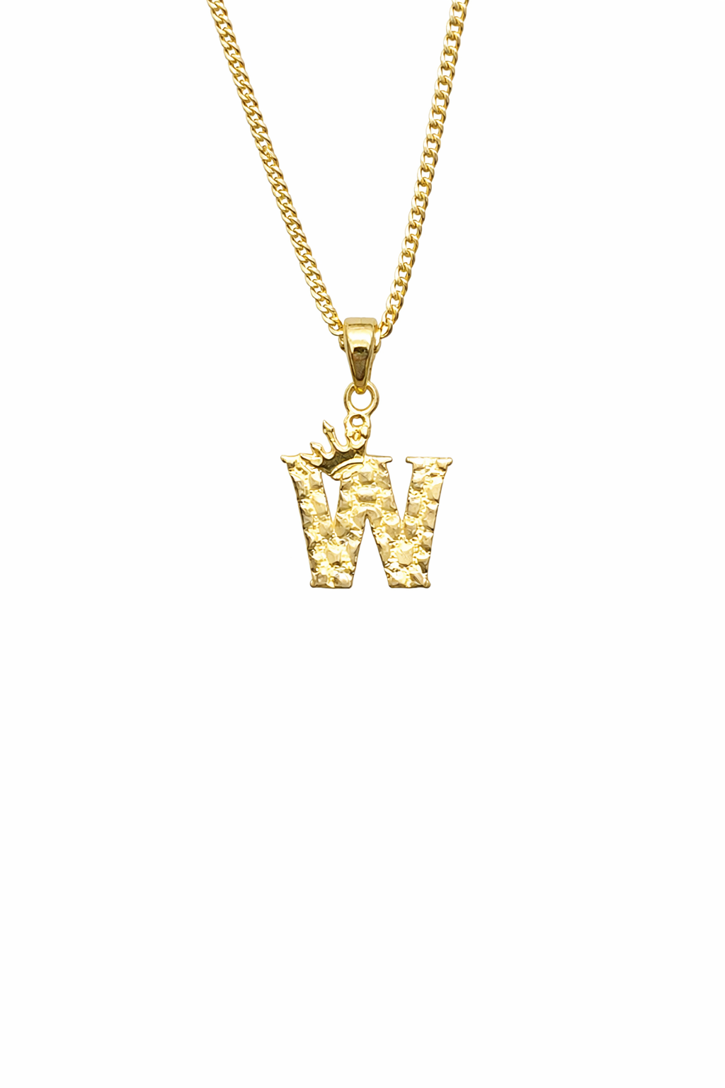 1532-NEW 10K Letter W Nugget Pendant W.G