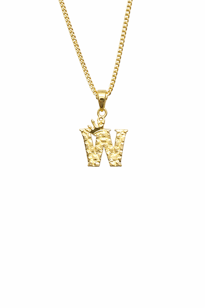 1532-NEW 10K Letter W Nugget Pendant W.G