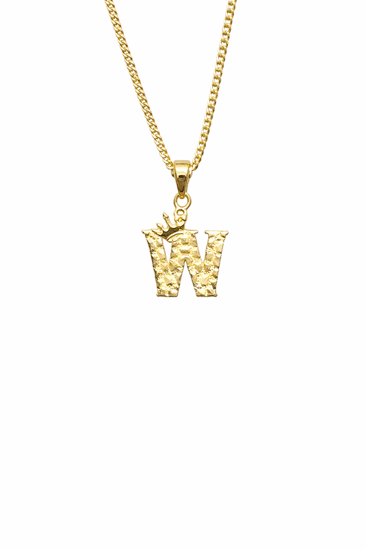 1532-NEW 10K Letter W Nugget Pendant W.G