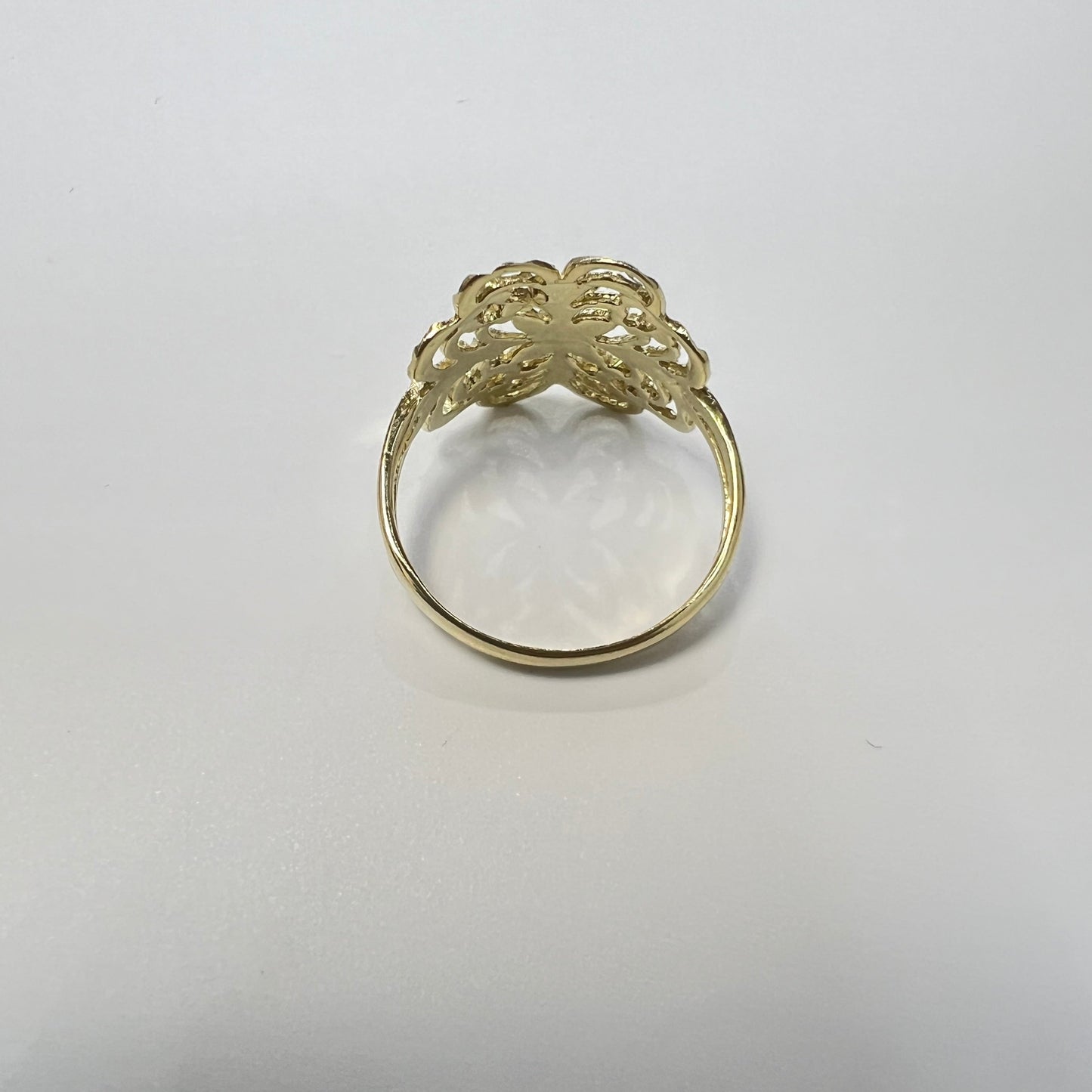 1637- NEW 10K Gold Swirl Flower Ring W.G