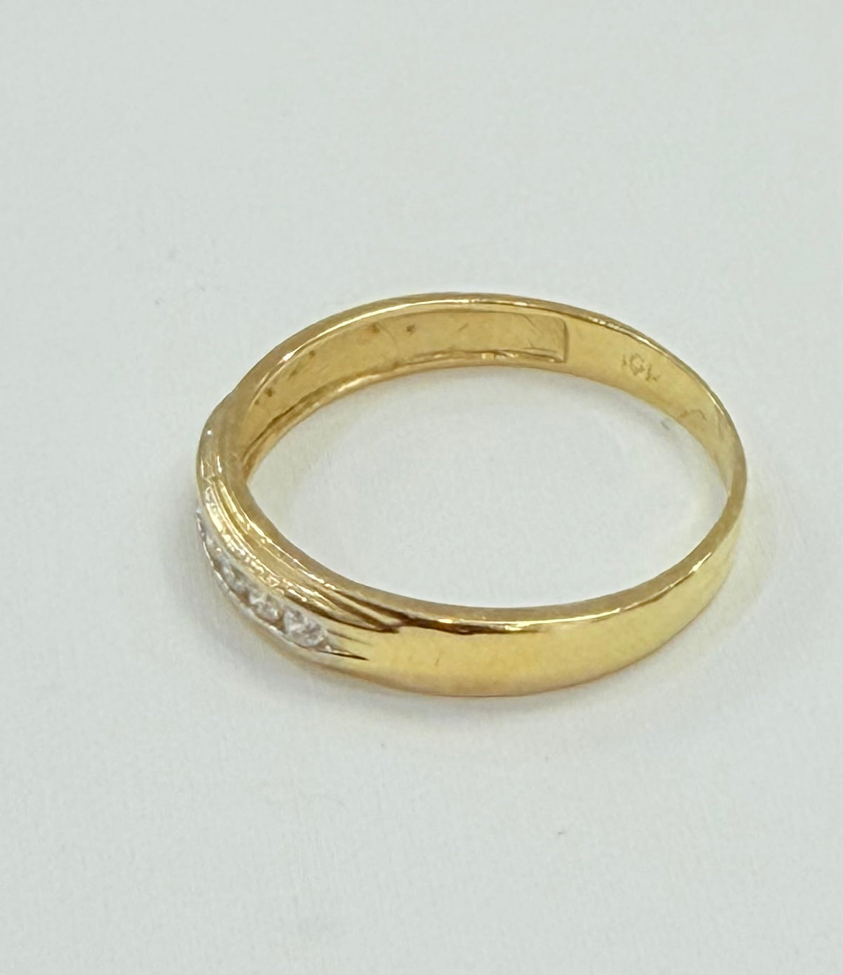 285- NEW 14K Wedding Rings Heart & Band Set W.G