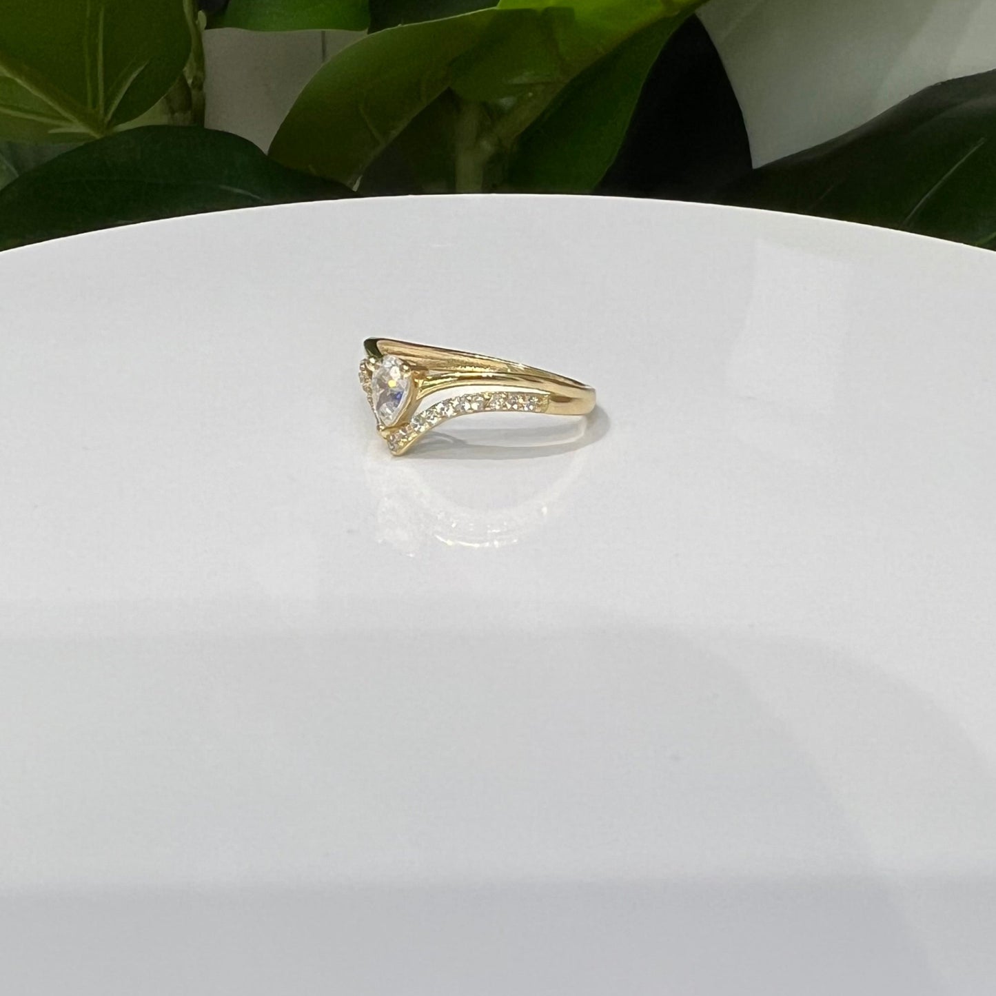 1242- NEW 14K Solitaire Cz Women's Ring W.G