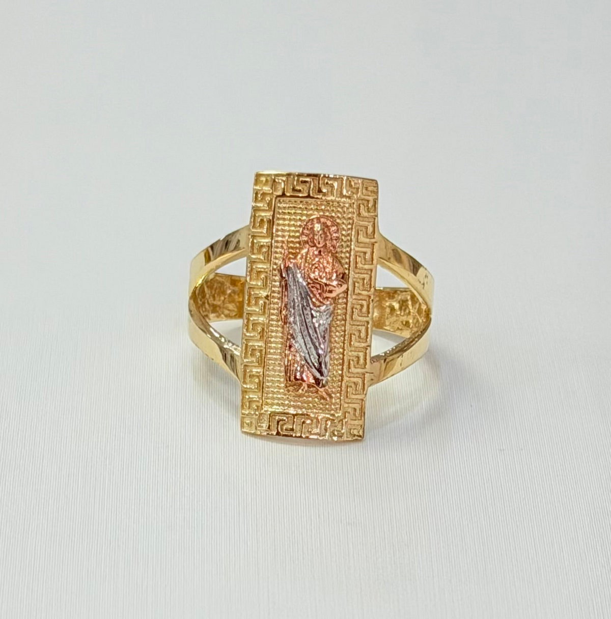 1801- NEW 14K Square St.Jude Fashion Ring W.G