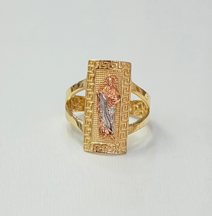 1801- NEW 14K Square St.Jude Fashion Ring W.G