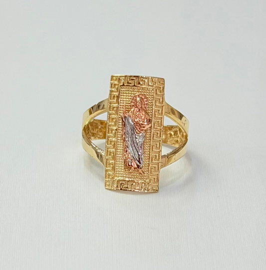1801- NEW 14K Square St.Jude Fashion Ring W.G