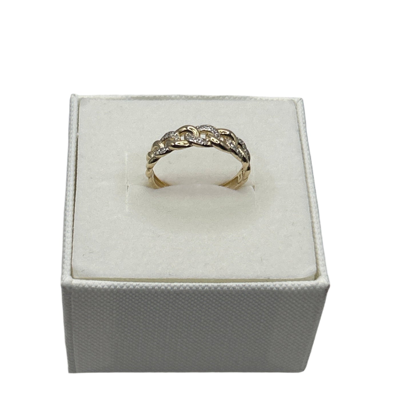 878- NEW 14K Small Link Style Ring (W.G)