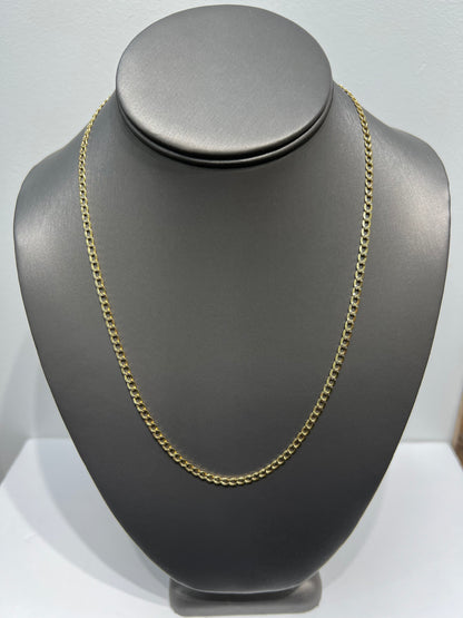 1022- NEW 14K Semi Solid Cuban Chain (3.5mm) W.G