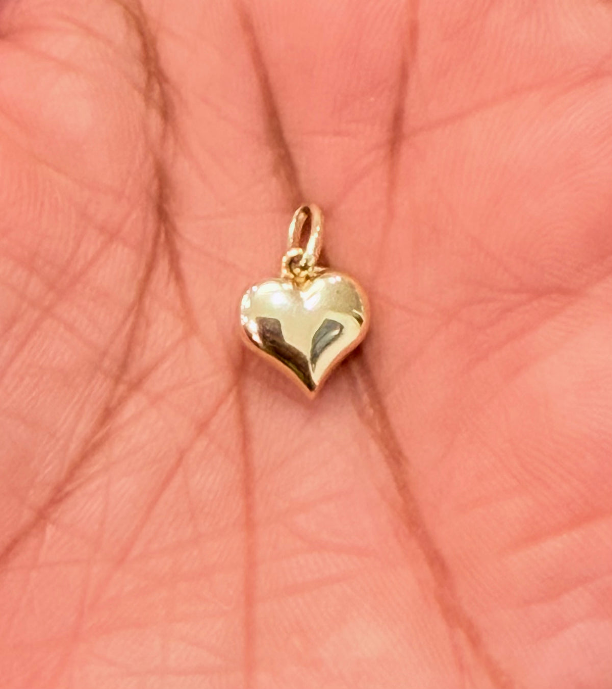 1822- 14K Hollow Gold Heart Pendant (10x10mm) W.G